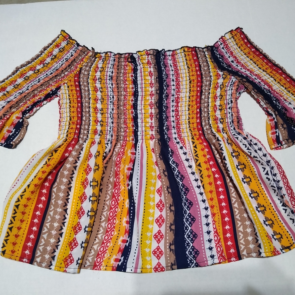 Liberty Love Off Shoulder Smocked Crop Top